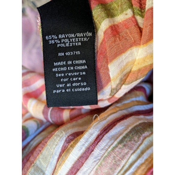 Zac & Rachel Button Down Striped Tunic Blouse XL Lightweight Office Modest Work - Picture 10 of 12